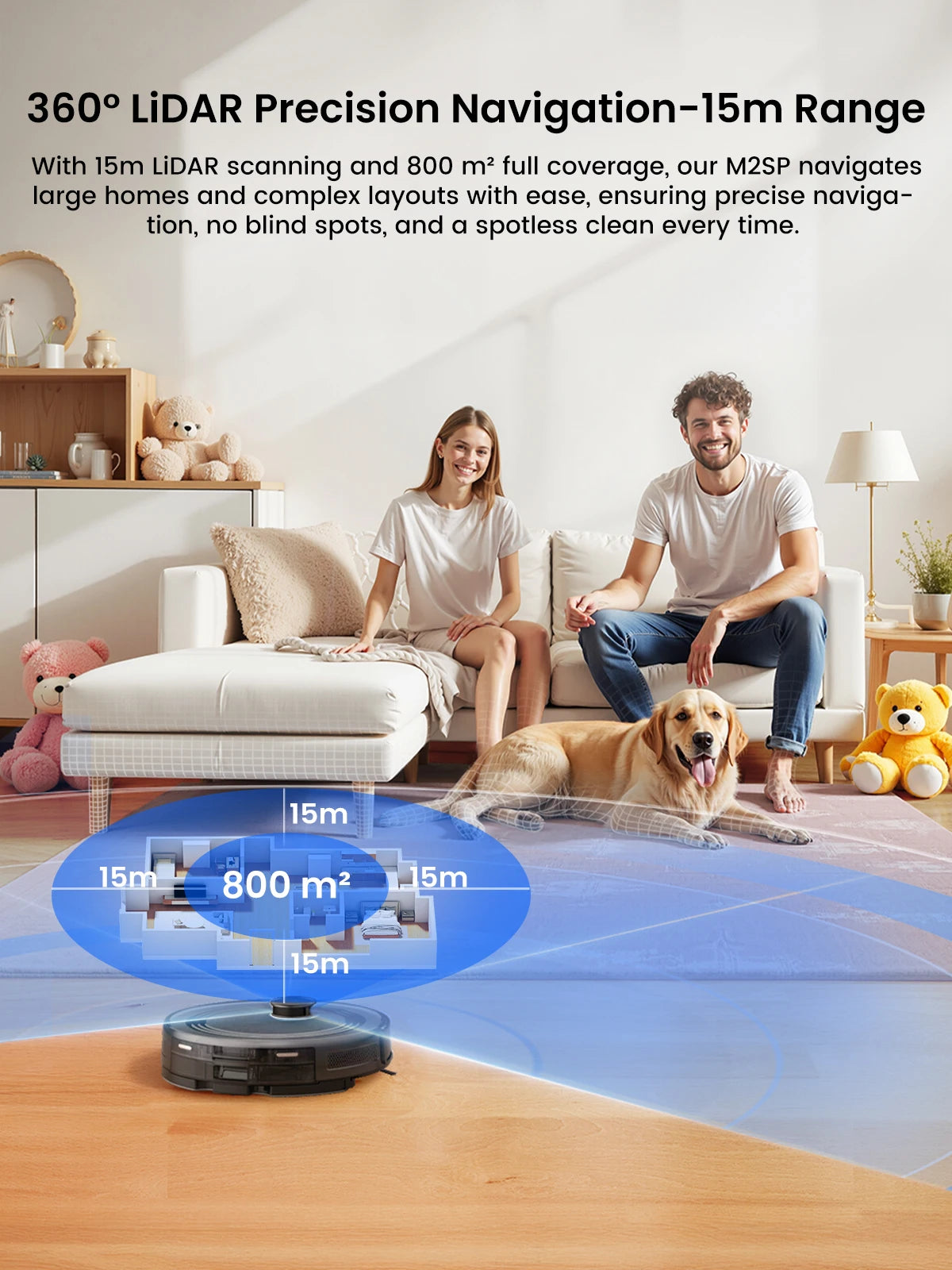 LEFANT M2S Pro Robot Vacuum with Mop, Automatic Self-Emptying, LiDAR Navigation, and Wi-fi/Alexa Control