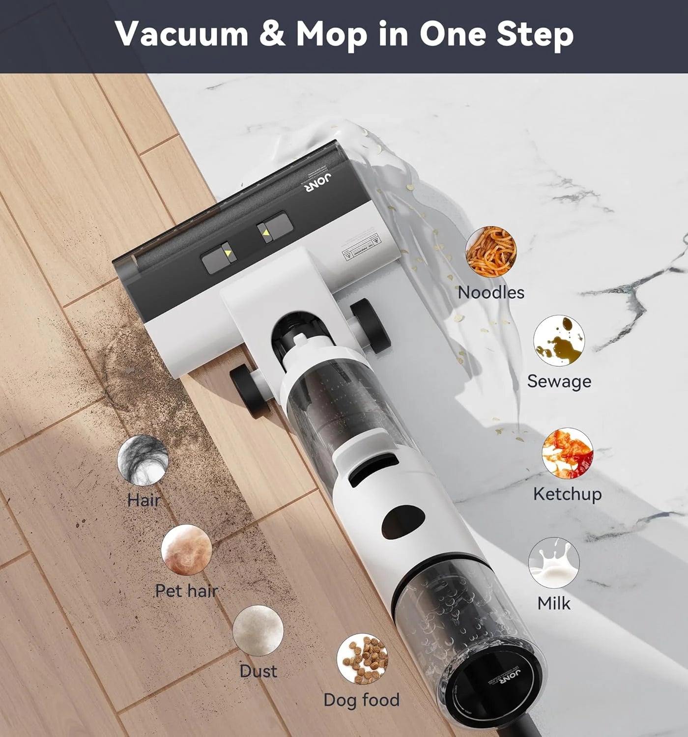 JONR ED12 PRO Cordless Wet & Dry Vacuum Mop – All-in-One Hard Floor Cleaner