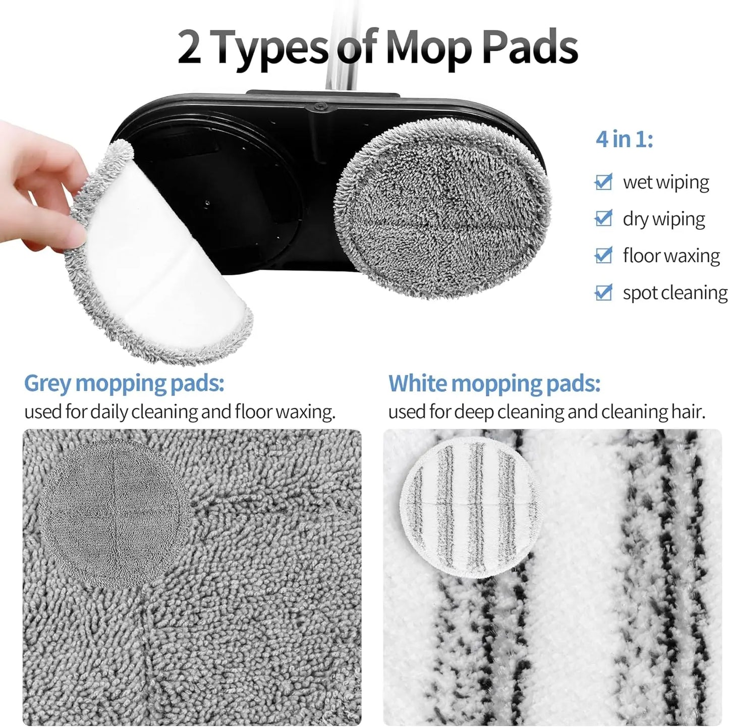 Cordless Electric Spin Mop for Floor & Window Cleaning, Lightweight and Rechargeable