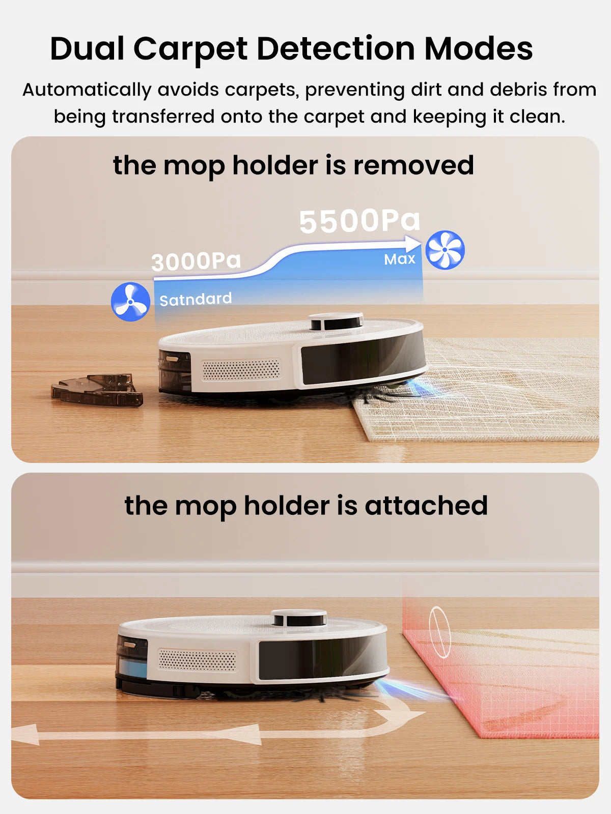 LEFANT M2 Pro Robot Vacuum Cleaner with Mop, 5500Pa Suction and LiDAR Smart Planned Navigation