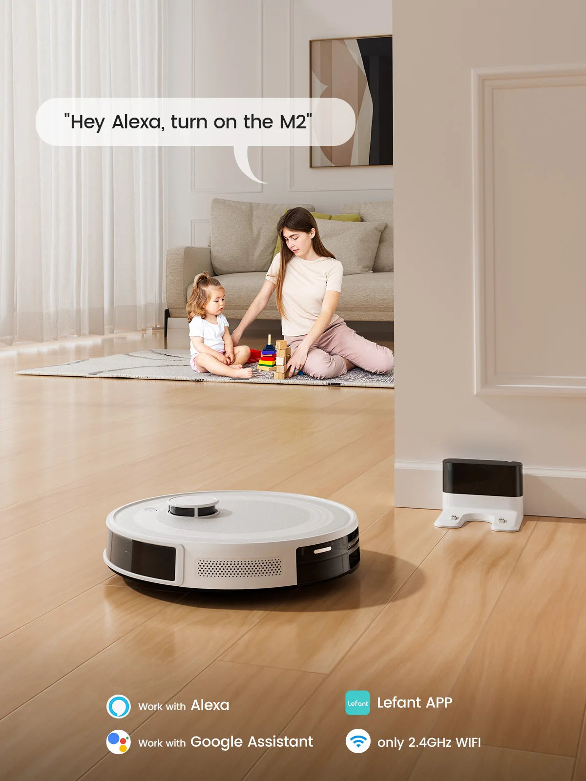 LEFANT M2 Robot Vacuum Cleaner with Mop, 5500Pa Suction and Laser Navigation