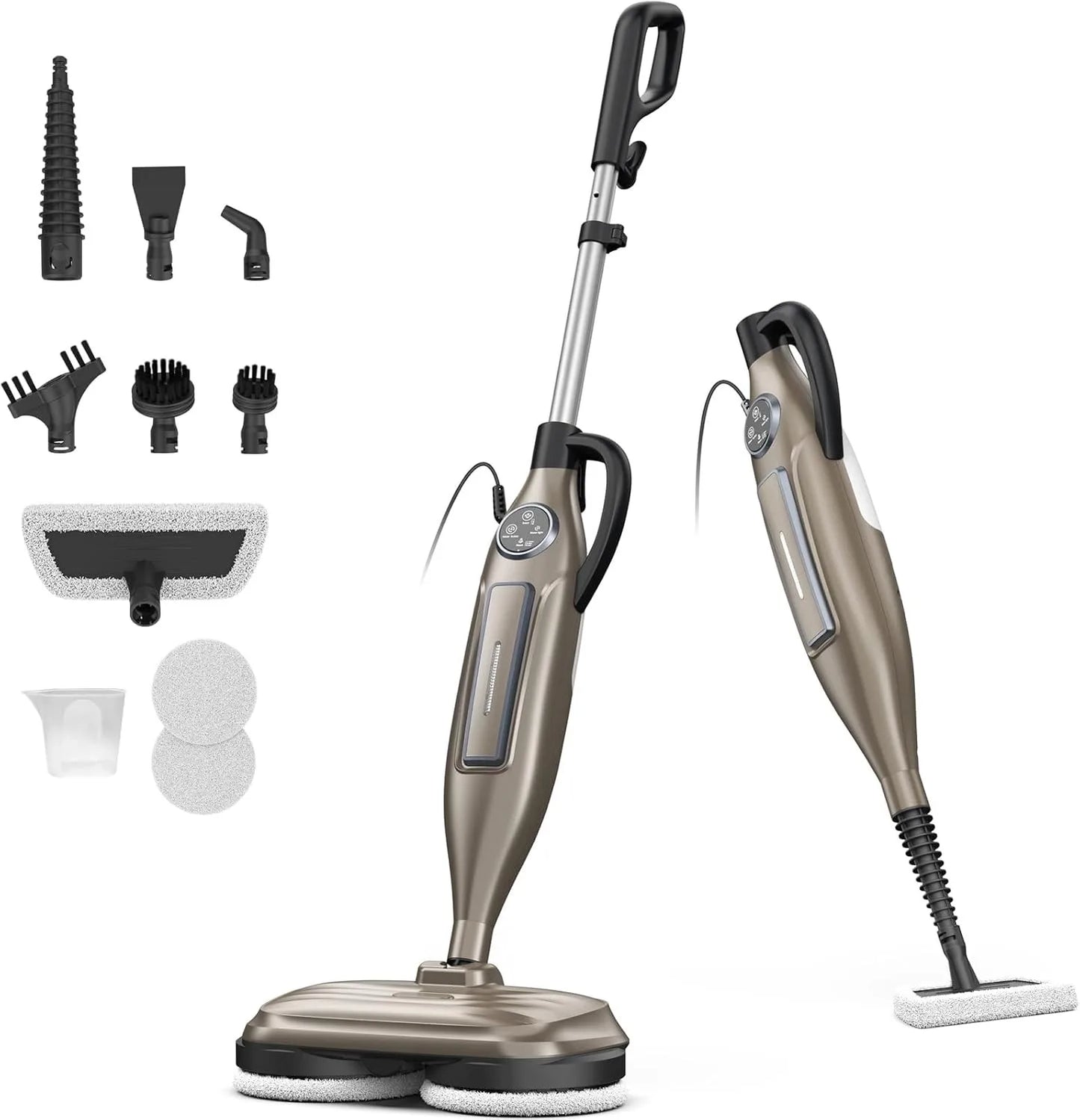 INSE VM6 Scrubbing Steam Mop with Rotating Mop Pads for Hard Floor Tile