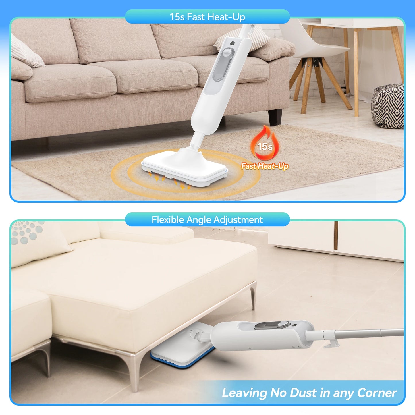 INSE F2 Powerful Steam Mop – High-Temp Cleaning, 360ml Tank, Detachable Handheld Cleaner