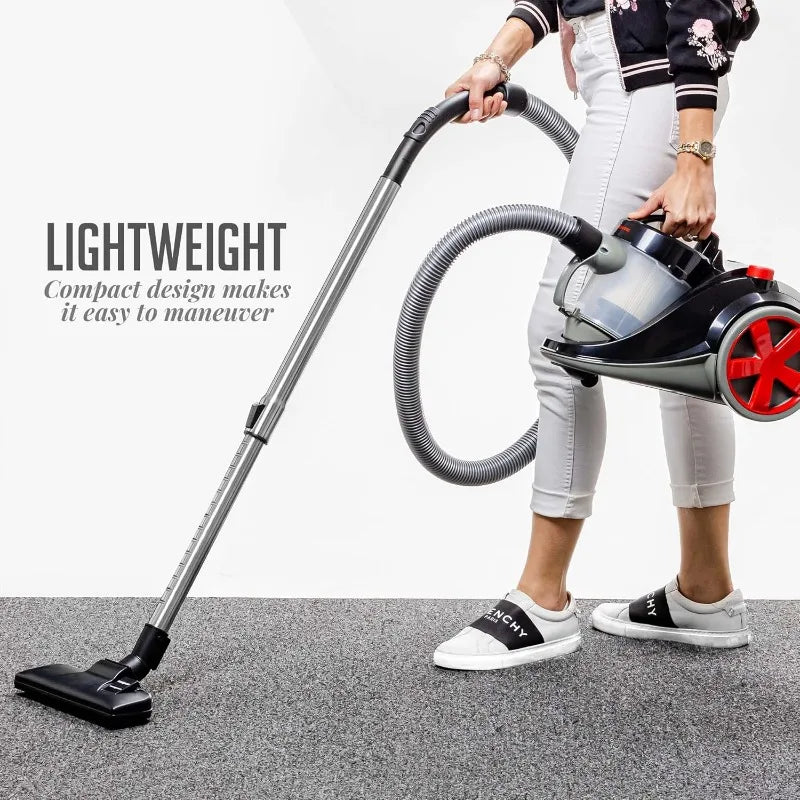 Bagless Canister Vacuum Cleaner – Powerful Multi-Surface Suction with HEPA Filtration