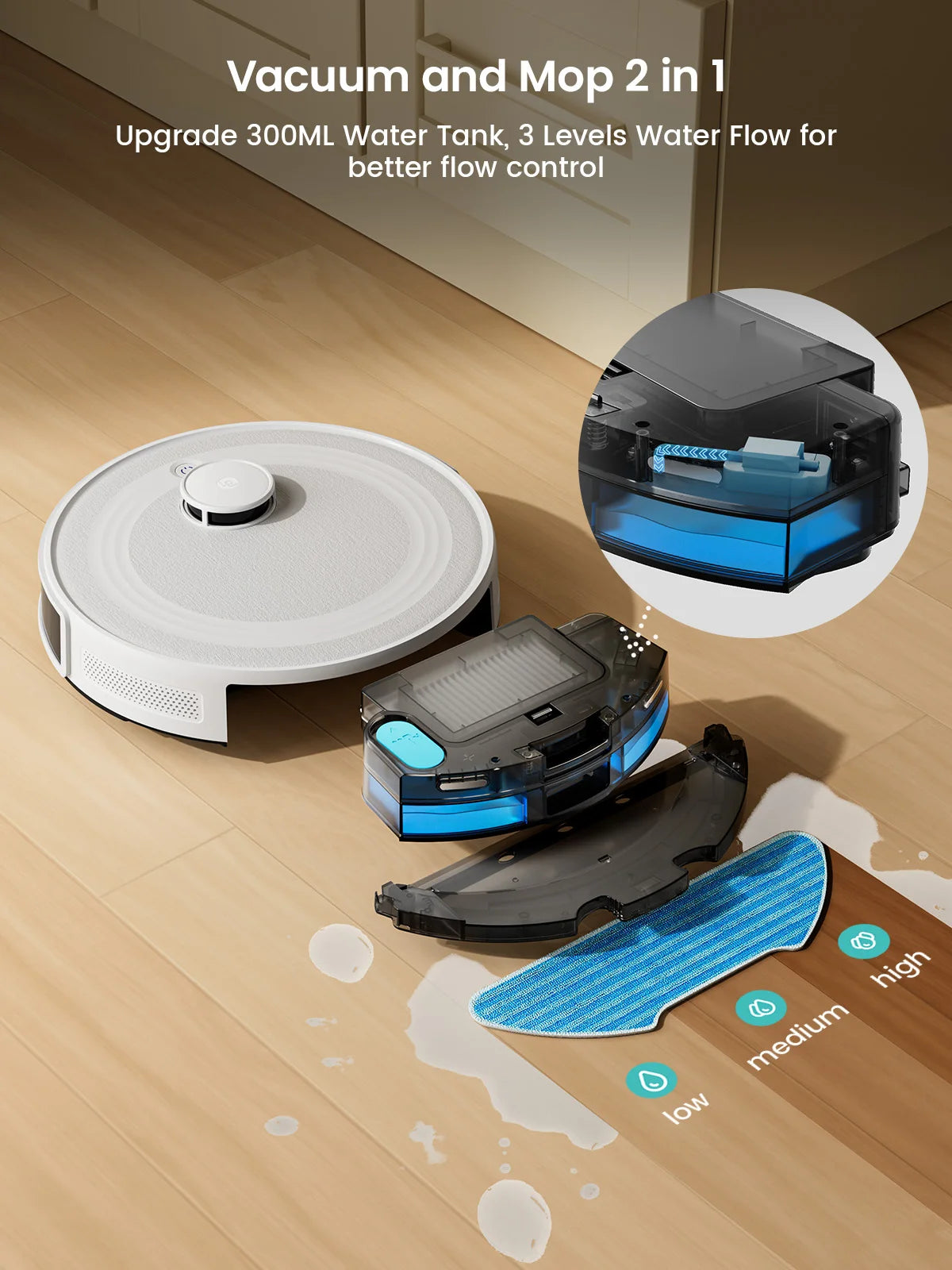 LEFANT M2 Robot Vacuum Cleaner with Mop, 5500Pa Suction and Laser Navigation