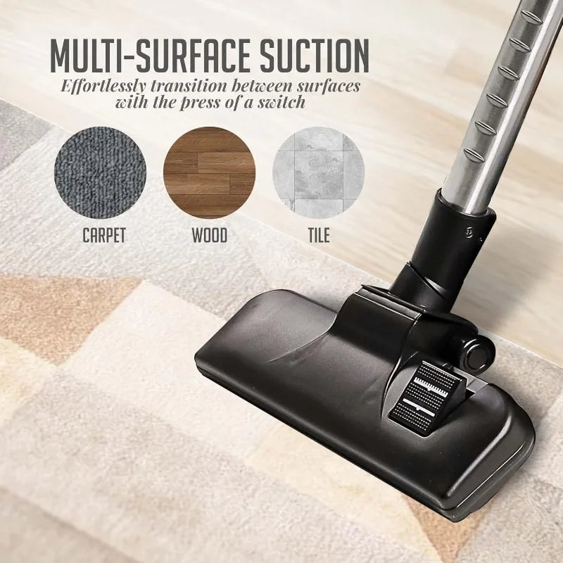 Bagless Canister Vacuum Cleaner – Powerful Multi-Surface Suction with HEPA Filtration
