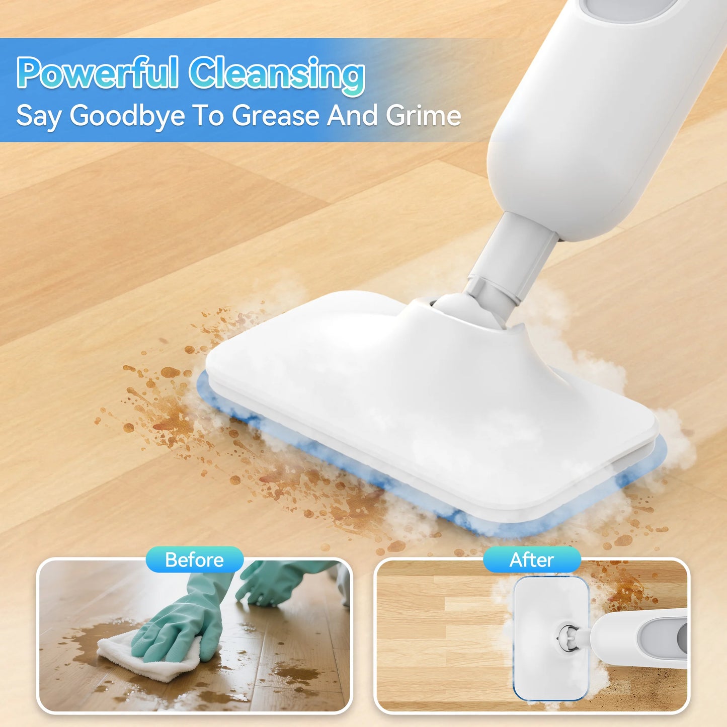 INSE F2 Powerful Steam Mop – High-Temp Cleaning, 360ml Tank, Detachable Handheld Cleaner