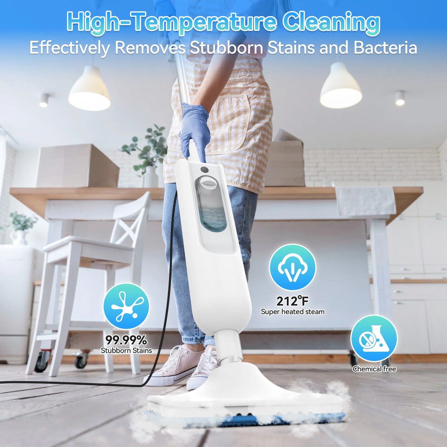 INSE F2 Powerful Steam Mop – High-Temp Cleaning, 360ml Tank, Detachable Handheld Cleaner
