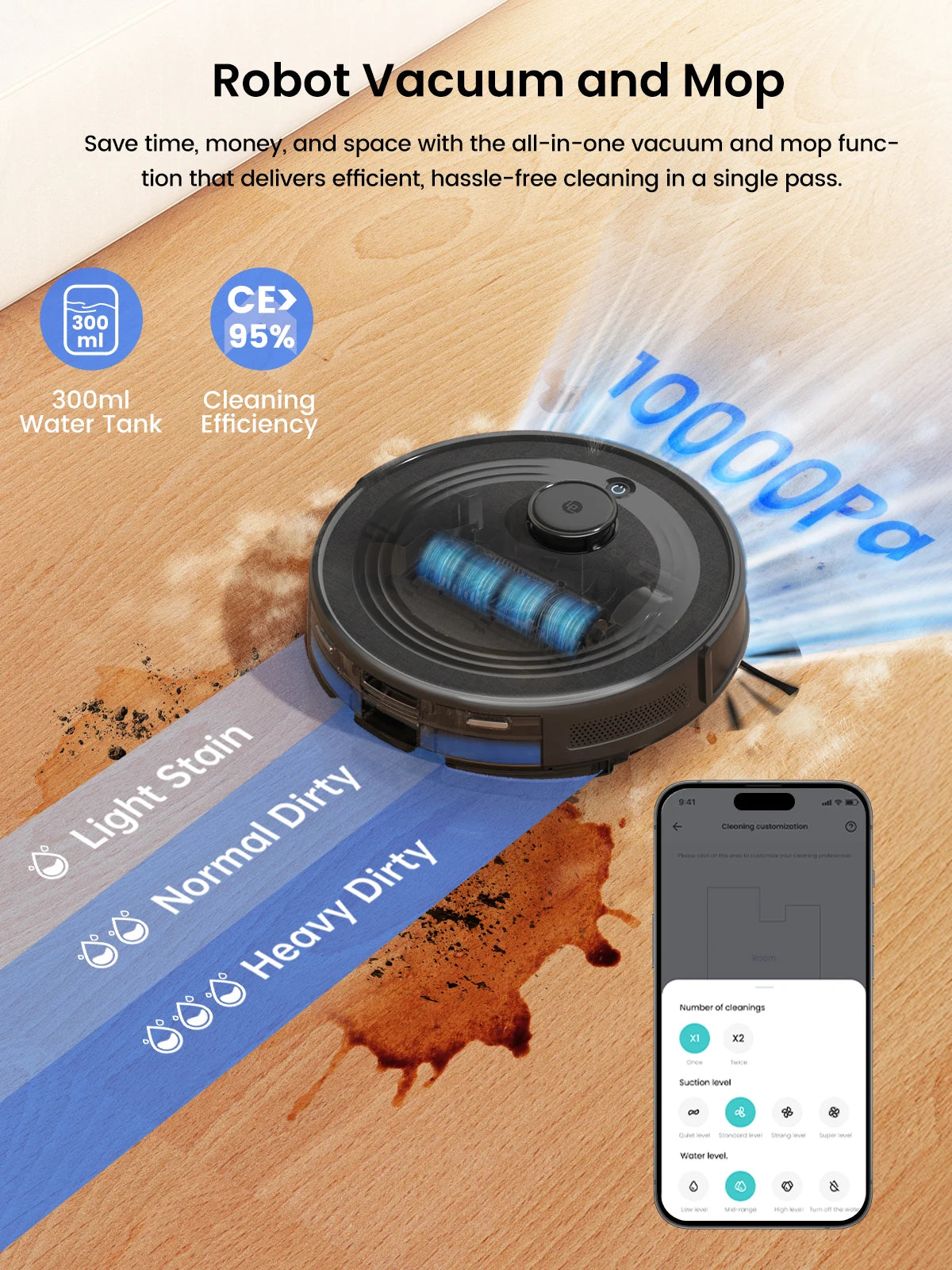 LEFANT M2S Pro Robot Vacuum with Mop, Automatic Self-Emptying,  LiDAR Navigation, and Wi-fi/Alexa Control