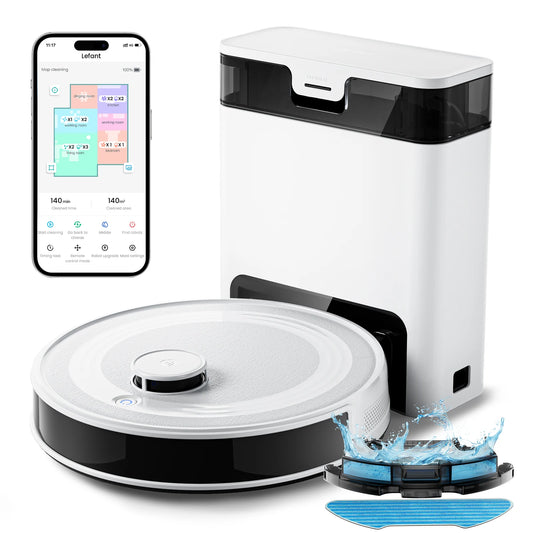 LEFANT M2 Pro Robot Vacuum Cleaner with Mop, 5500Pa Suction and LiDAR Smart Planned Navigation