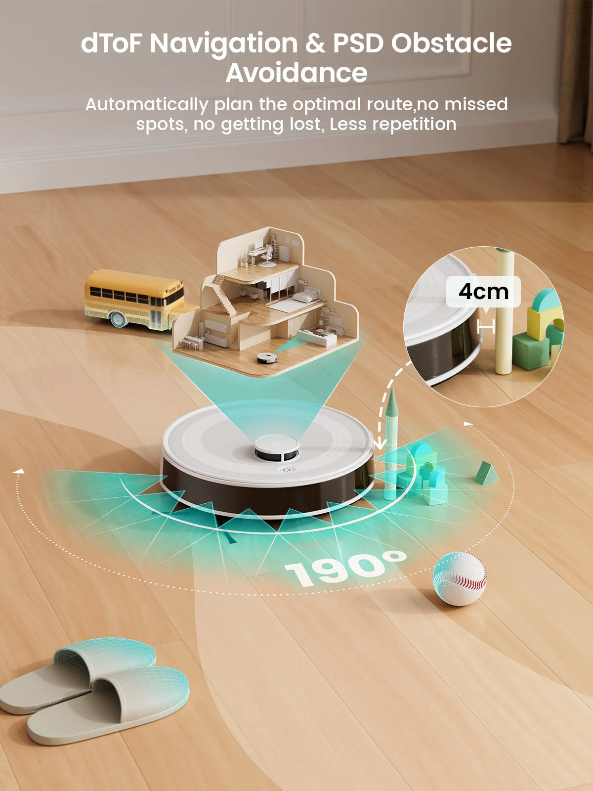 LEFANT M2 Pro Robot Vacuum Cleaner with Mop, 5500Pa Suction and LiDAR Smart Planned Navigation