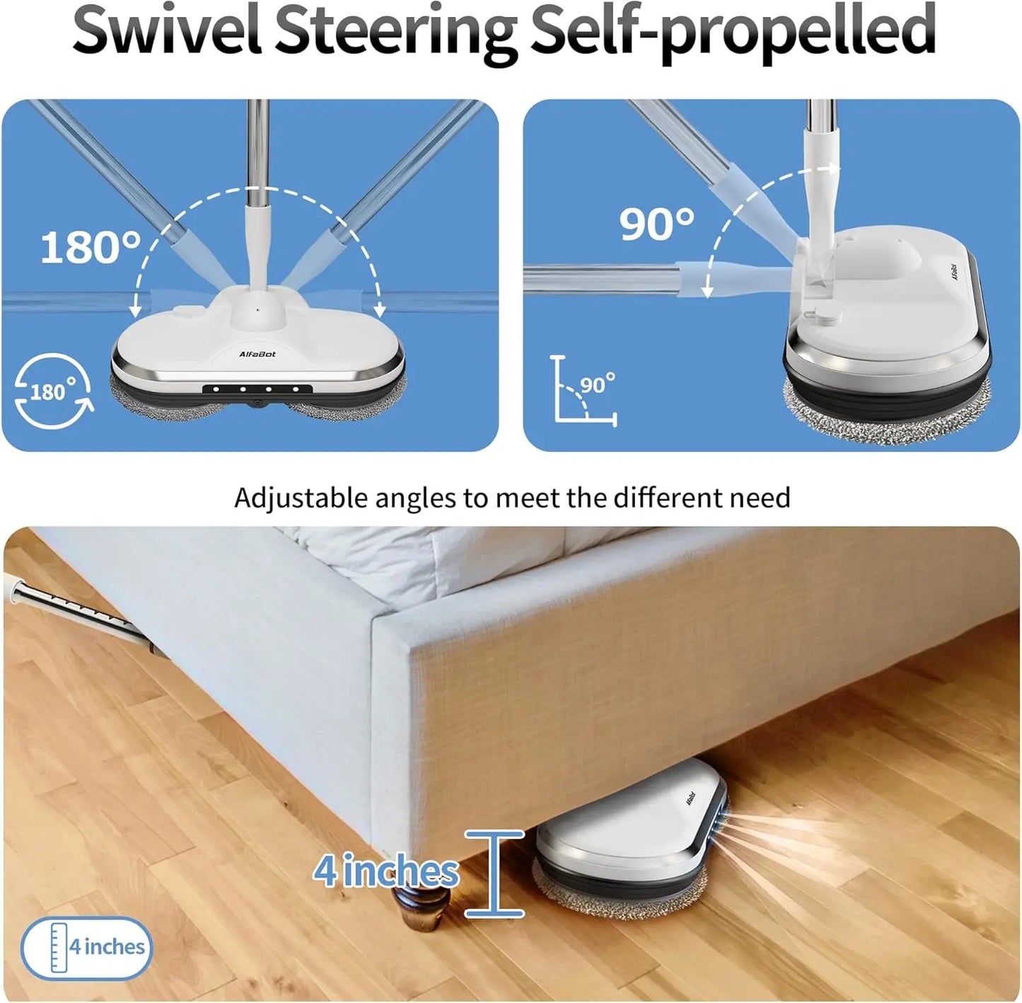 Cordless Electric Spin Mop for Floor & Window Cleaning, Lightweight and Rechargeable