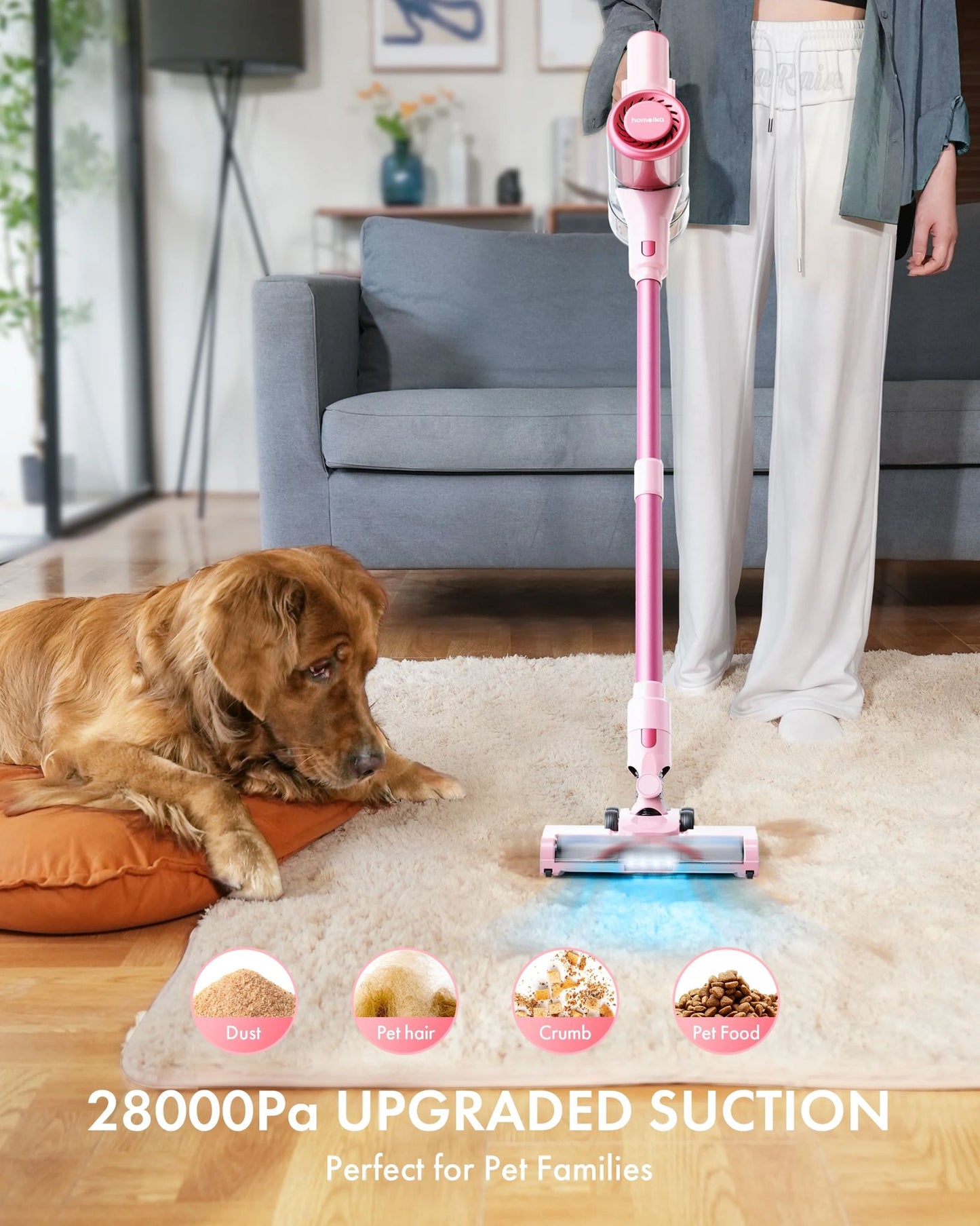 Homeika Vacuum Cleaner, Powerful Suction 8-in-1 Multifunction Cordless Vacuum