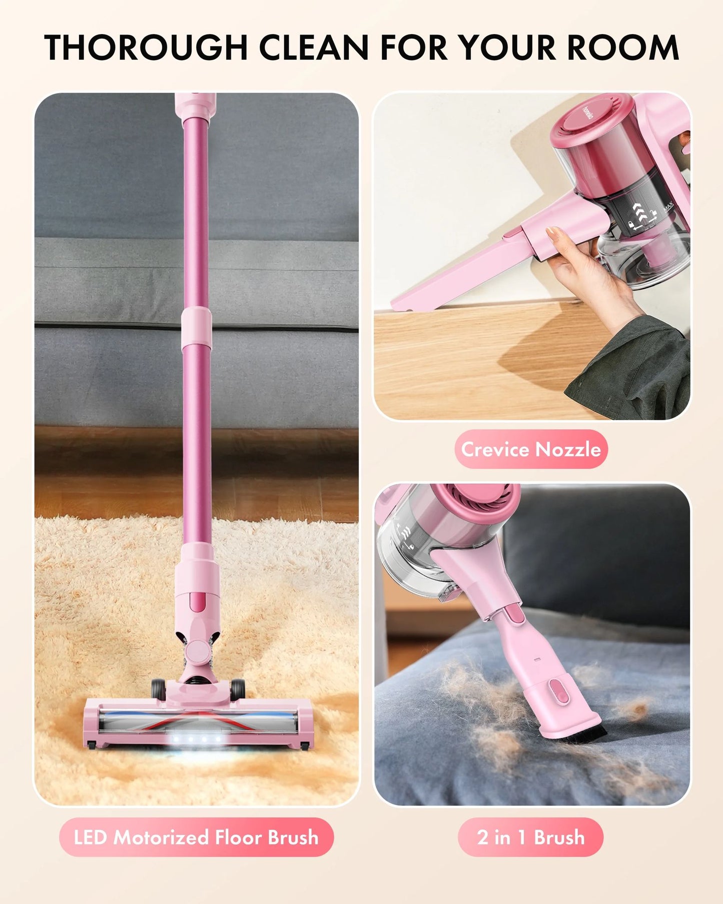 Homeika Vacuum Cleaner, Powerful Suction 8-in-1 Multifunction Cordless Vacuum